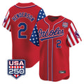 Blandc B.Orioles #2 Gunnar Henderson Player Red USA 250 Independence Day Vapor Premier Limited Home Game Stitched Jerseys