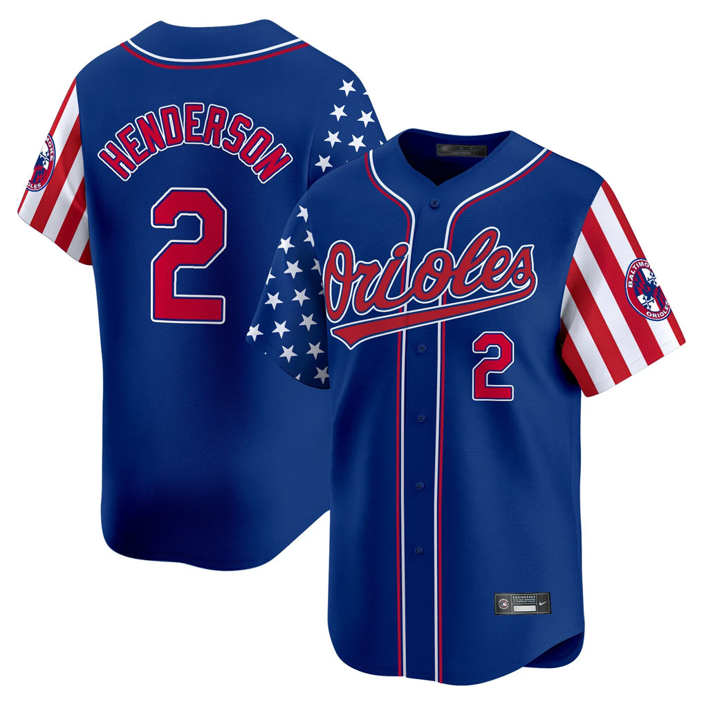 Blandc B.Orioles #2 Gunnar Henderson Player Royal Independence Day Vapor Premier Limited Home Game Stitched Jerseys