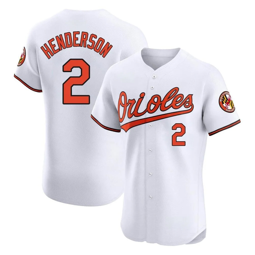 Blandc B.Orioles #2 Gunnar Henderson Player White Limited Elite Home Game Stitched Jerseys