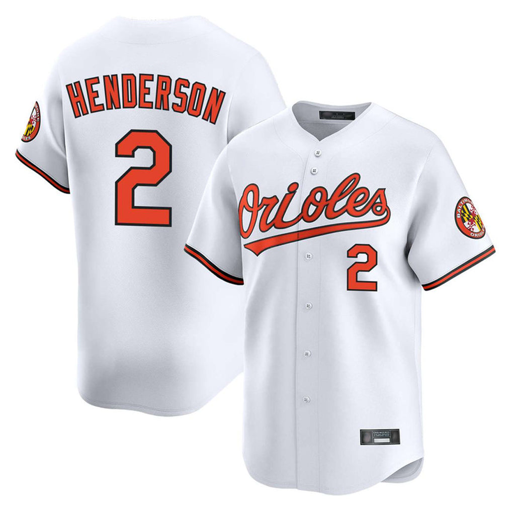 Blandc B.Orioles #2 Gunnar Henderson Player White Limited Home Game Stitched Jerseys