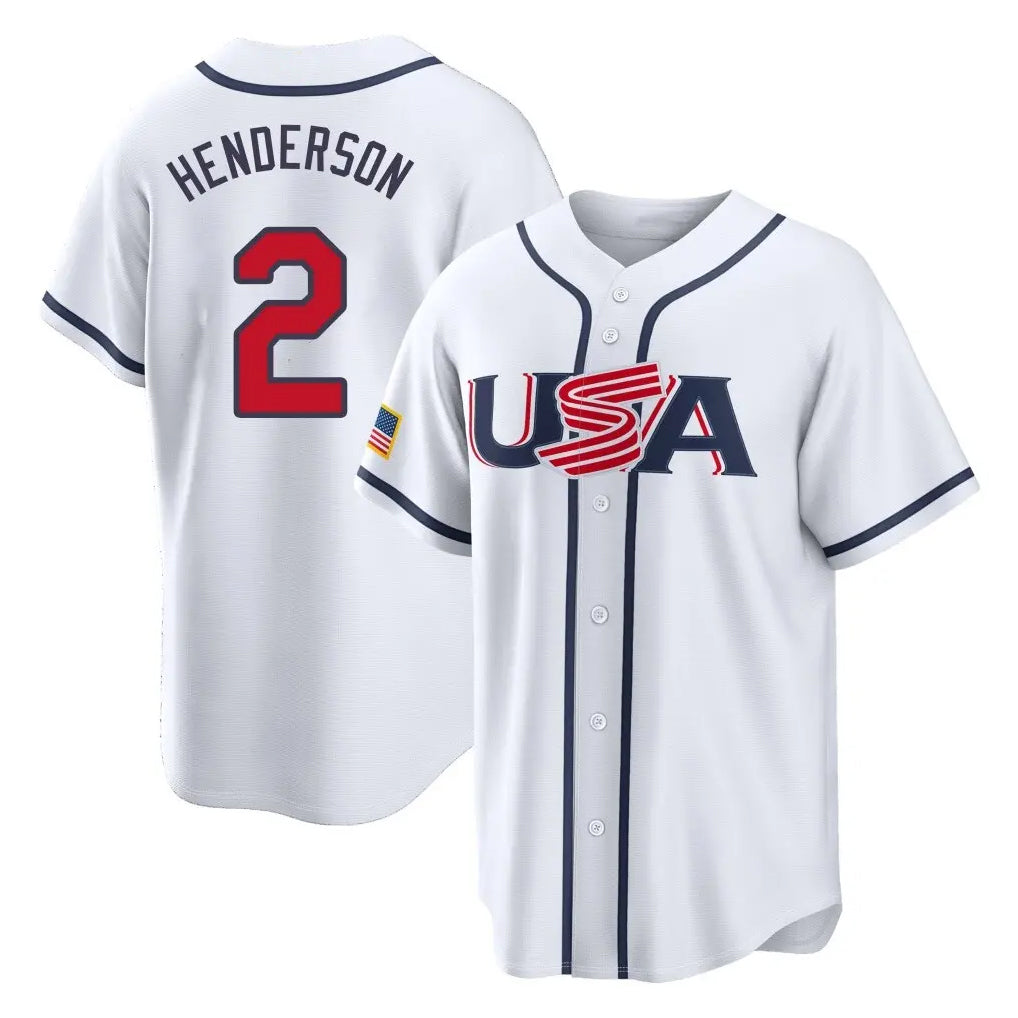 Blandc B.Orioles #2 Gunnar Henderson Player White USA 2026 World Classic Home Game Stitched Jerseys