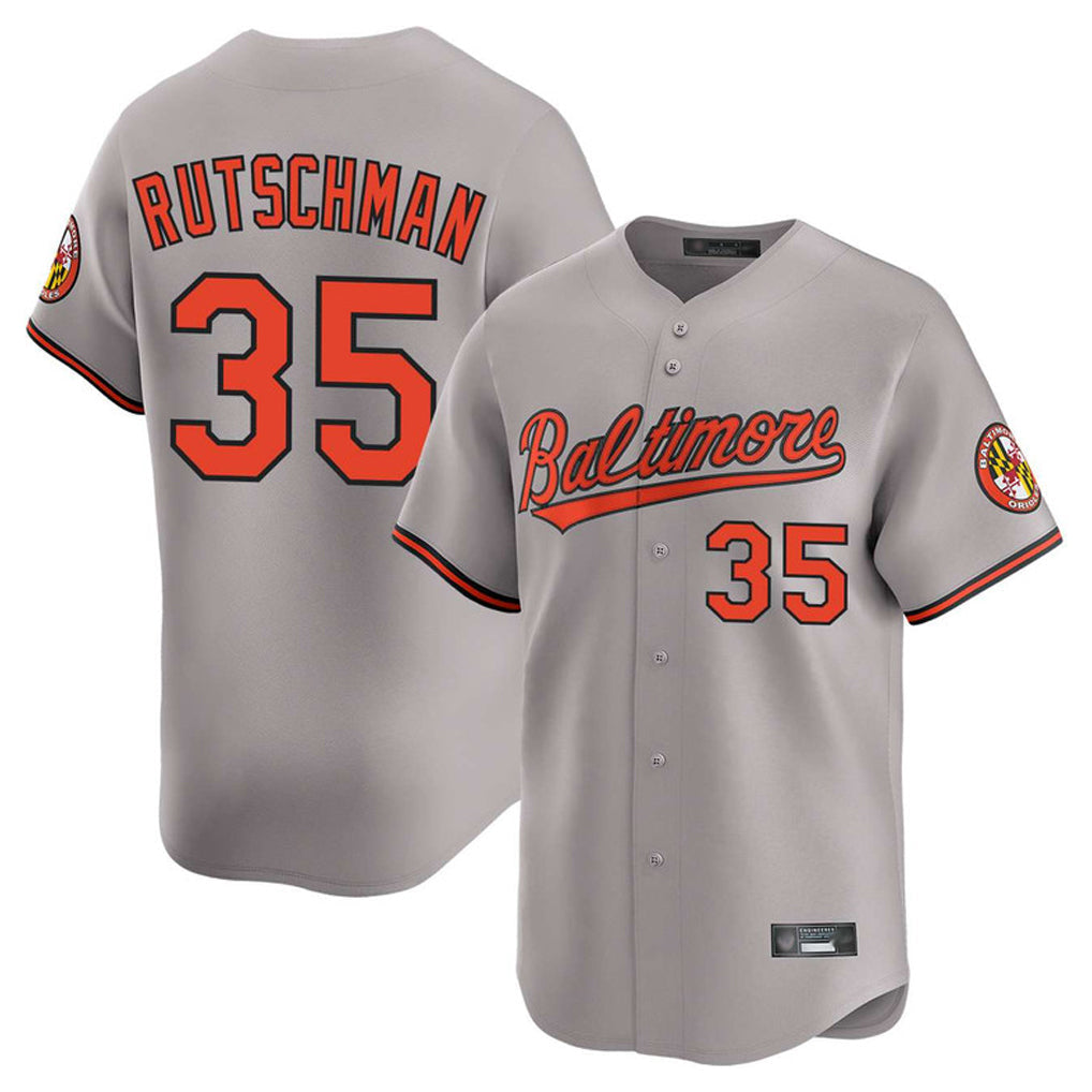 Blandc B.Orioles #35 Adley Rutschman Gray Limited Home Game Stitched Jerseys