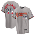 Blandc B.Orioles #35 Adley Rutschman Gray USA 250 Fourth of July Home Game Stitched Jerseys