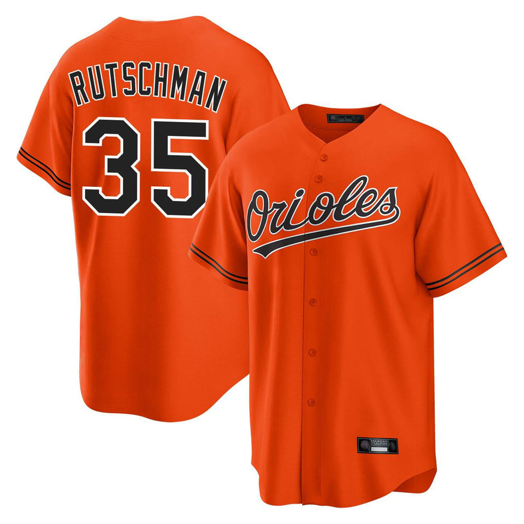 Blandc B.Orioles #35 Adley Rutschman Orange Home Game Stitched Jerseys