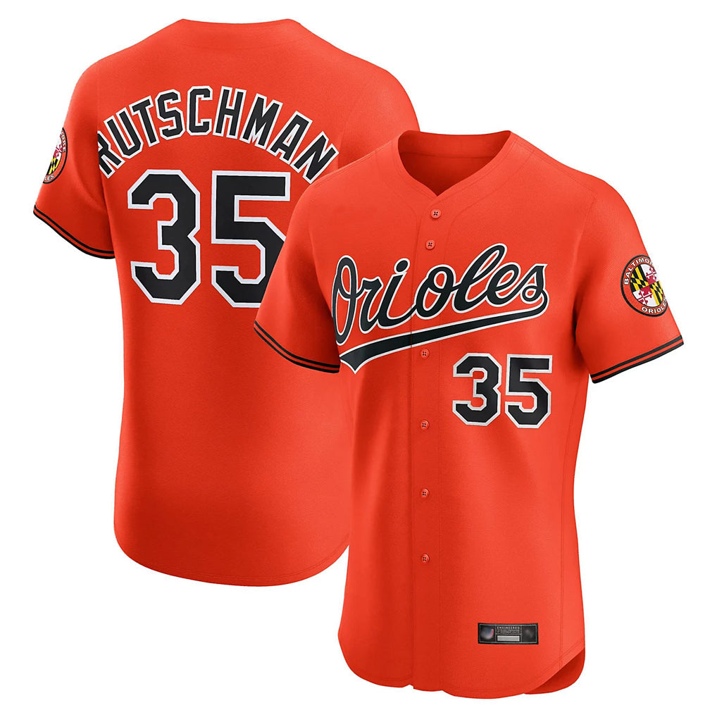Blandc B.Orioles #35 Adley Rutschman Orange Limited Elite Home Game Stitched Jerseys