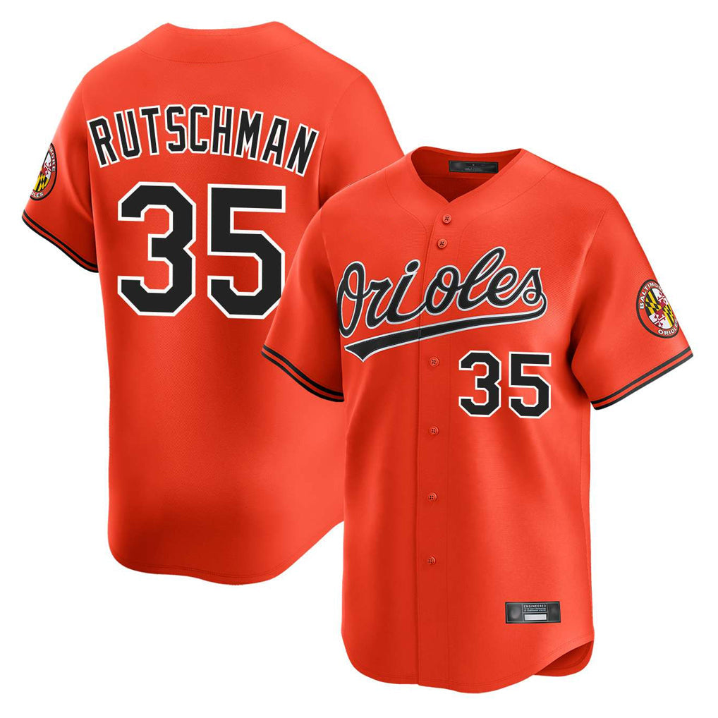 Blandc B.Orioles #35 Adley Rutschman Orange Limited Home Game Stitched Jerseys