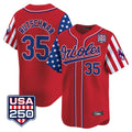 Blandc B.Orioles #35 Adley Rutschman Red USA 250 Independence Day Vapor Premier Limited Home Game Stitched Jerseys