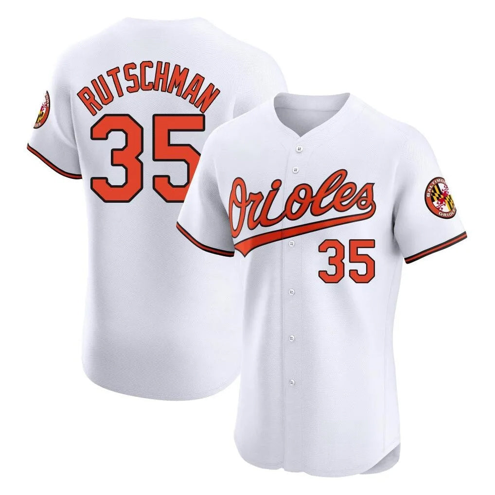 Blandc B.Orioles #35 Adley Rutschman White Limited Elite Home Game Stitched Jerseys