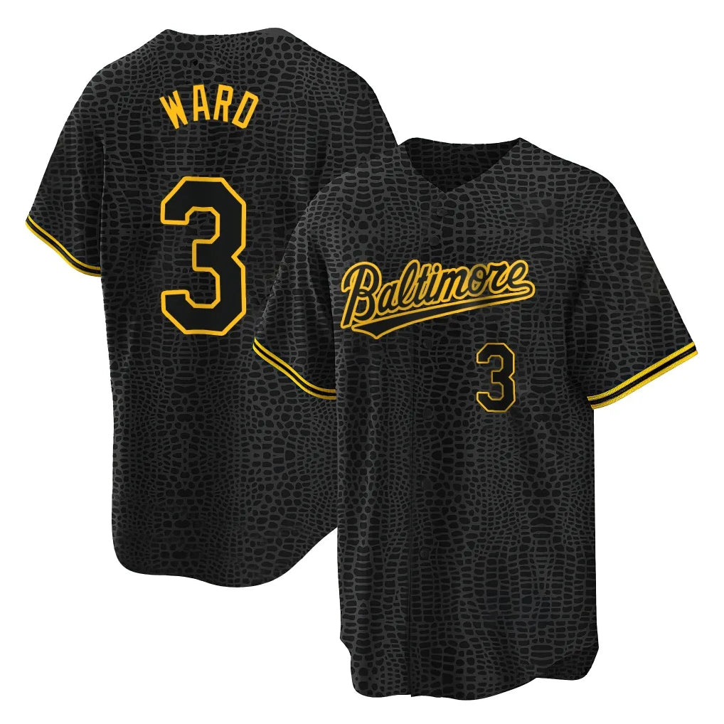 Blandc B.Orioles #3 Taylor Ward Player Black Snake Skin City Home Game Stitched Jerseys