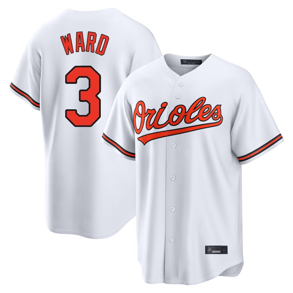 Blandc B.Orioles #3 Taylor Ward Player White Home Game Stitched Jerseys