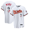 Blandc B.Orioles #3 Taylor Ward Player White USA 250 Fourth of July Home Game Stitched Jerseys