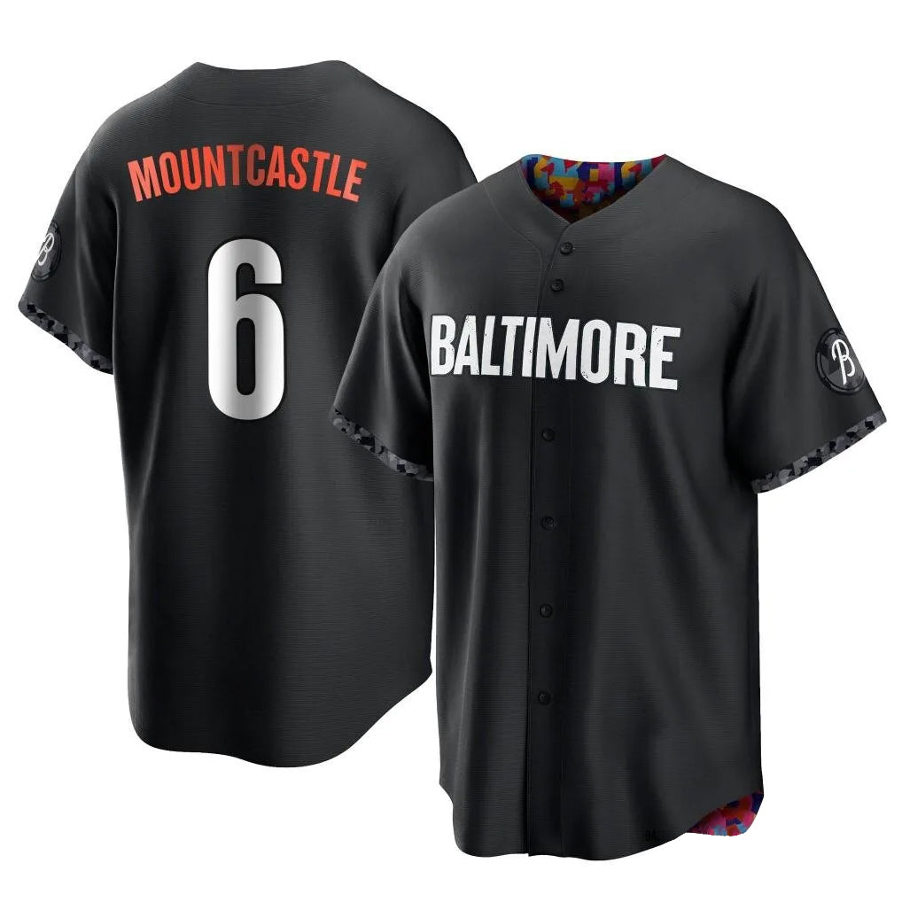Blandc B.Orioles #6 Ryan Mountcastle Player Black City Connect Home Game Stitched Jerseys