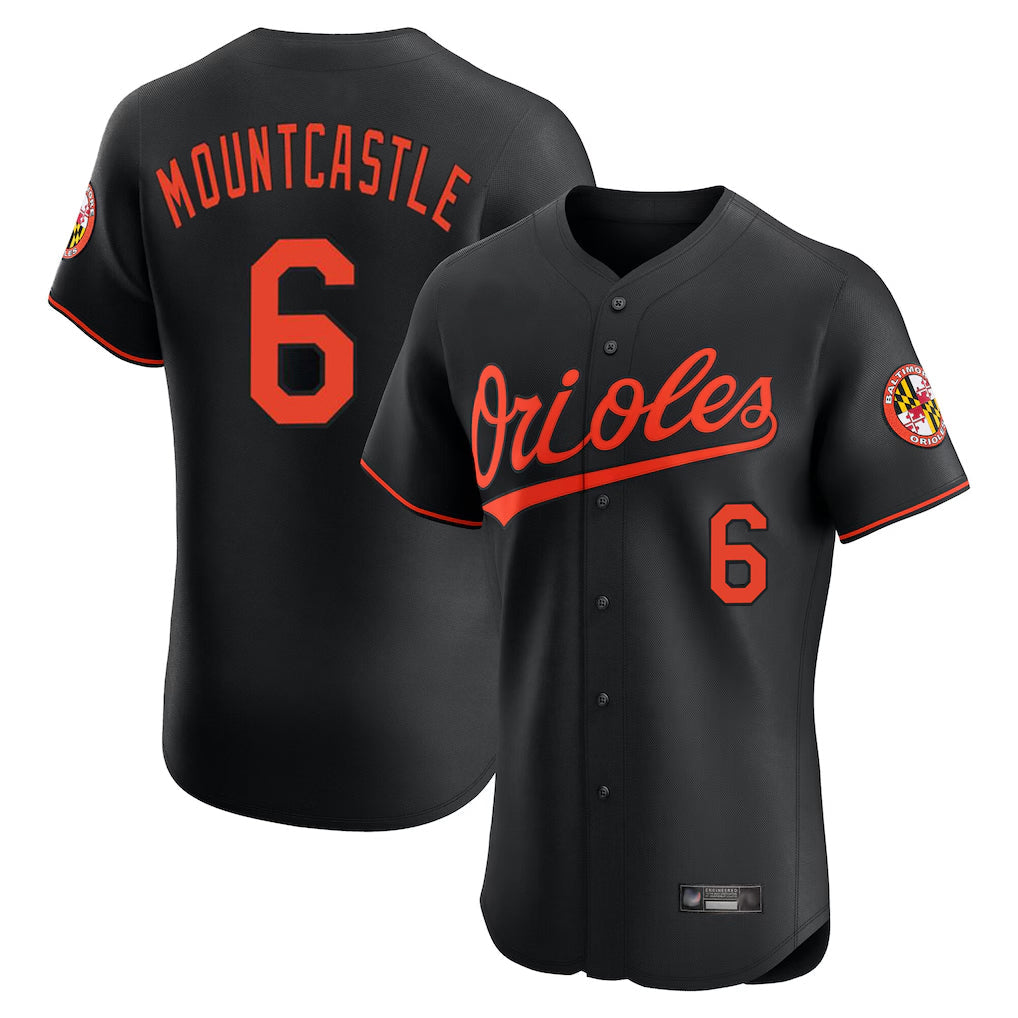 Blandc B.Orioles #6 Ryan Mountcastle Player Black Limited Elite Home Game Stitched Jerseys