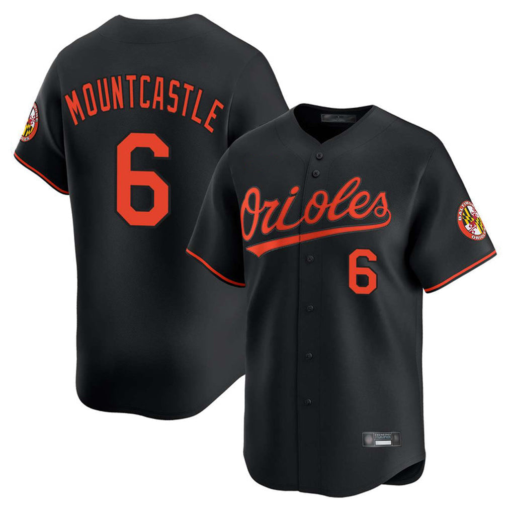 Blandc B.Orioles #6 Ryan Mountcastle Player Black Limited Home Game Stitched Jerseys