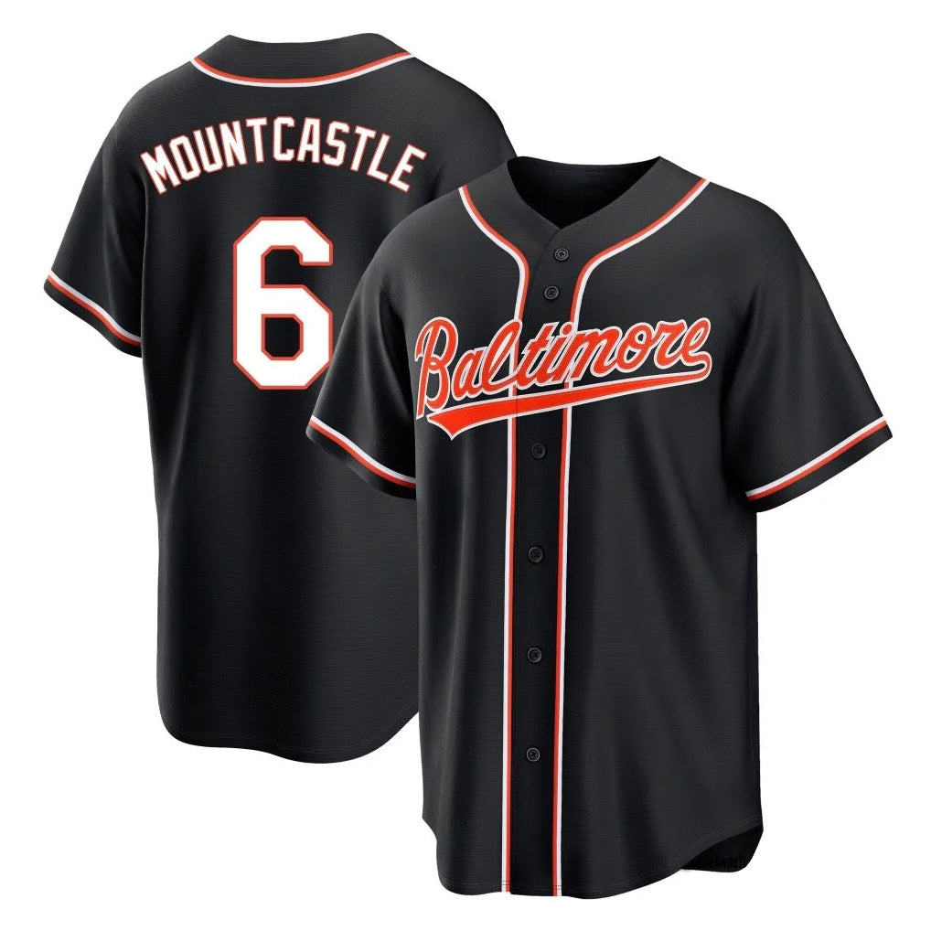 Blandc B.Orioles #6 Ryan Mountcastle Player Black Out Home Game Stitched Jerseys