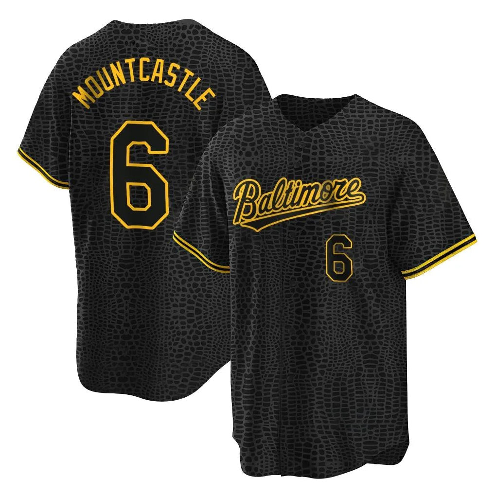 Blandc B.Orioles #6 Ryan Mountcastle Player Black Snake Skin City Home Game Stitched Jerseys