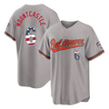 Blandc B.Orioles #6 Ryan Mountcastle Player Gray USA 250 Fourth of July Home Game Stitched Jerseys