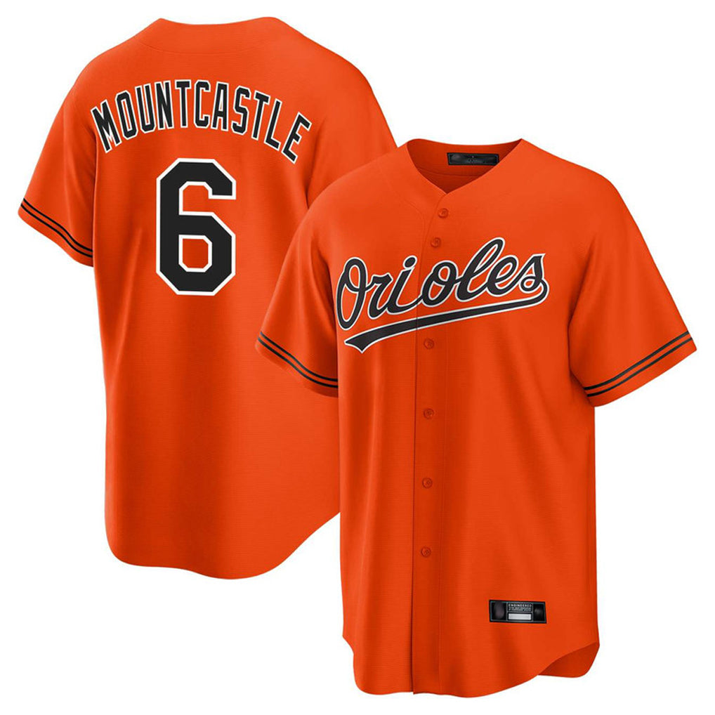 Blandc B.Orioles #6 Ryan Mountcastle Player Orange Home Game Stitched Jerseys