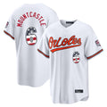 Blandc B.Orioles #6 Ryan Mountcastle Player White USA 250 Fourth of July Home Game Stitched Jerseys