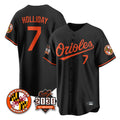 Blandc B.Orioles #7 Jackson Holliday Player Black 30th Anniversary of 2131 Home Game Stitched Jerseys