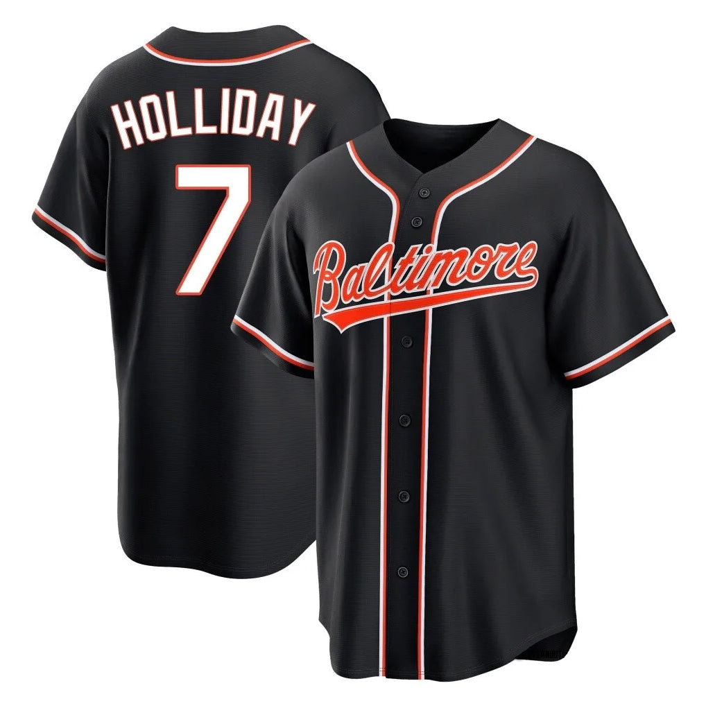 Blandc B.Orioles #7 Jackson Holliday Player Black Out Home Game Stitched Jerseys