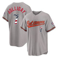 Blandc B.Orioles #7 Jackson Holliday Player Gray USA 250 Fourth of July Home Game Stitched Jerseys