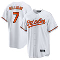 Blandc B.Orioles #7 Jackson Holliday Player White Home Game Stitched Jerseys