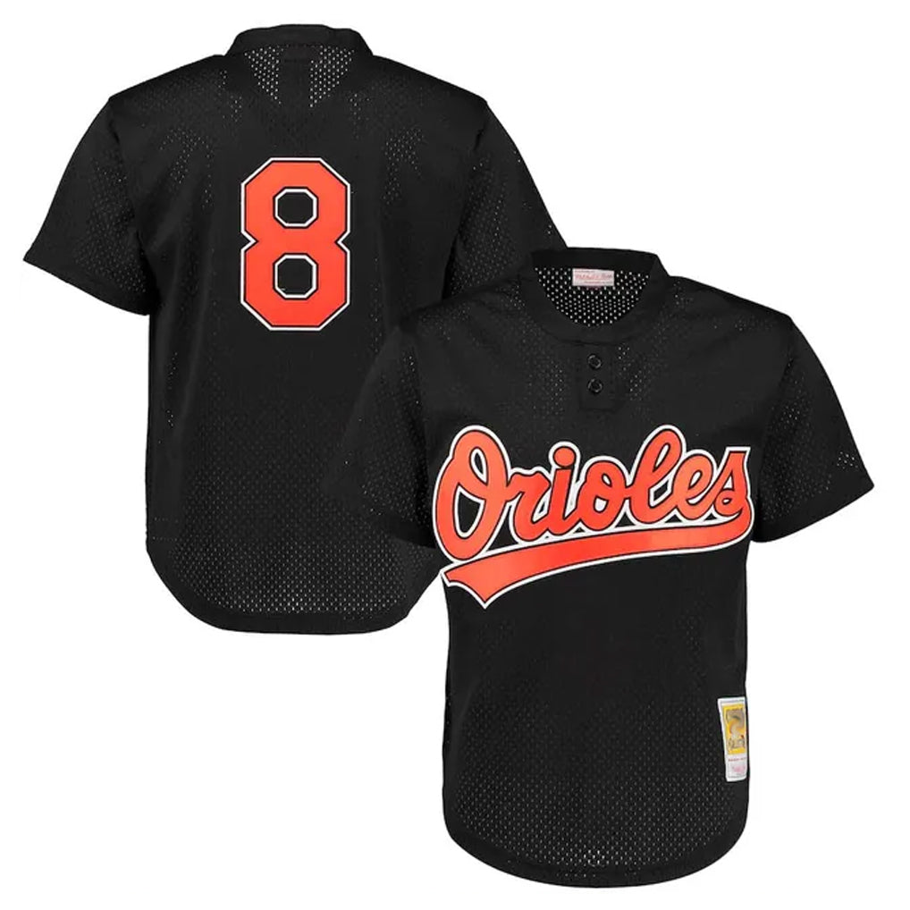 Blandc B.Orioles #8 Cal Ripken Player Black Mitchell & Ness 1997 Cooperstown Mesh Game Stitched Jerseys