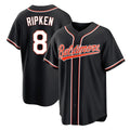 Blandc B.Orioles #8 Cal Ripken Player Black Out Home Game Stitched Jerseys