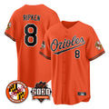 Blandc B.Orioles #8 Cal Ripken Player Orange 30th Anniversary of 2131 Home Game Stitched Jerseys