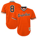 Blandc B.Orioles #8 Cal Ripken Player Orange Mitchell & Ness Cooperstown Collection Mesh T-shirt Game Stitched Jerseys