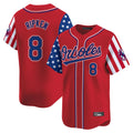 Blandc B.Orioles #8 Cal Ripken Player Red Independence Day Vapor Premier Limited Home Game Stitched Jerseys
