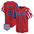 Blandc B.Orioles #8 Cal Ripken Player Red USA 250 Independence Day Vapor Premier Limited Home Game Stitched Jerseys