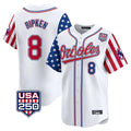 Blandc B.Orioles #8 Cal Ripken Player White USA 250 Independence Day Vapor Premier Home Game Stitched Jerseys