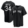 Blandc B.Red Sox #34 David Ortiz Player Black Home Game Stitched Jerseys
