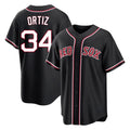 Blandc B.Red Sox #34 David Ortiz Player Black Out Home Game Stitched Jerseys