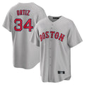 Blandc B.Red Sox #34 David Ortiz Player Gray Road Home Game Stitched Jerseys
