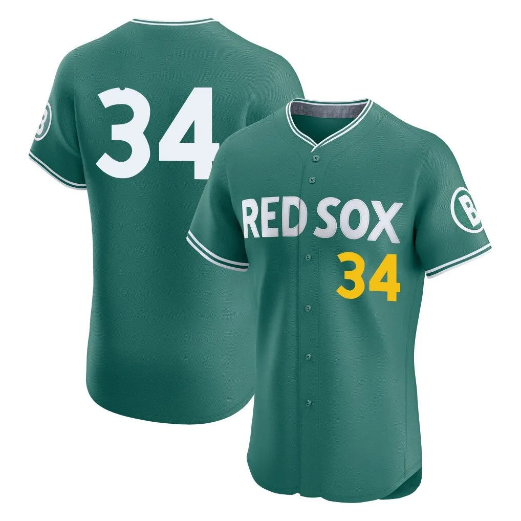 Blandc B.Red Sox #34 David Ortiz Player Green City Connect Limited Elite Home Game Stitched Jerseys