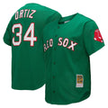 Blandc B.Red Sox #34 David Ortiz Player Green Mitchell & Ness Cooperstown Collection Mesh Home Stitched Jerseys
