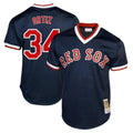 Blandc B.Red Sox #34 David Ortiz Player Navy Cooperstown Collection Mesh T-shirt Home Stitched Jerseys