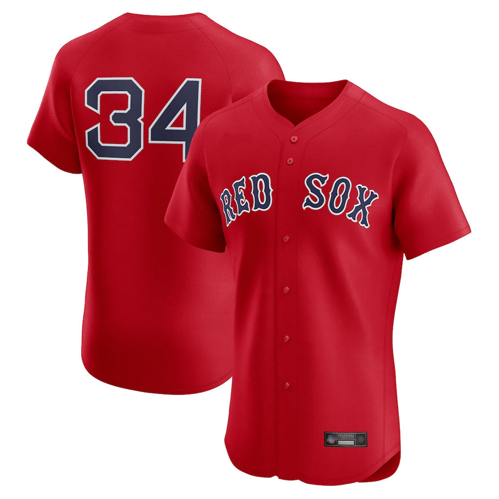 Blandc B.Red Sox #34 David Ortiz Player Red Limited Elite Home Game Stitched Jerseys
