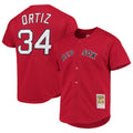 Blandc B.Red Sox #34 David Ortiz Player Red Mitchell & Ness Cooperstown Collection Home Stitched Jerseys