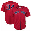 Blandc B.Red Sox #34 David Ortiz Player Red Mitchell & Ness Cooperstown Collection Mesh Home Stitched Jerseys