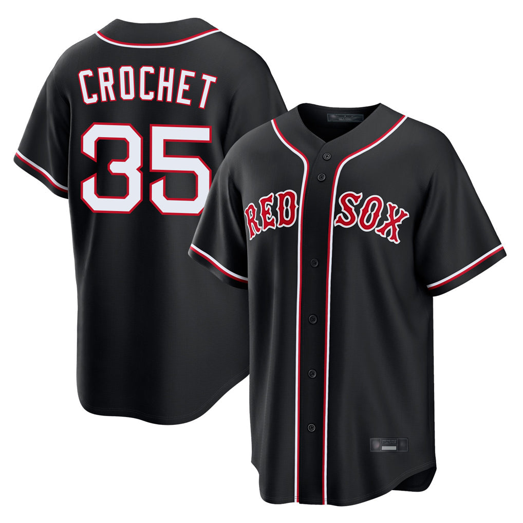 Blandc B.Red Sox #35 Garrett Crochet Player Black Out Home Game Stitched Jerseys