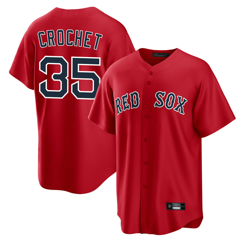 Blandc B.Red Sox #35 Garrett Crochet Player Red Home Game Stitched Jerseys