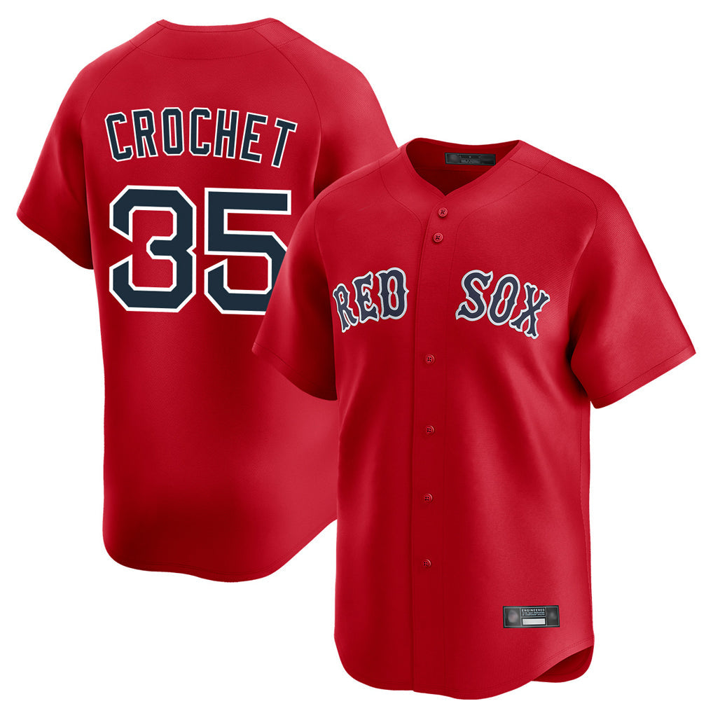 Blandc B.Red Sox #35 Garrett Crochet Player Red Limited Home Game Stitched Jerseys