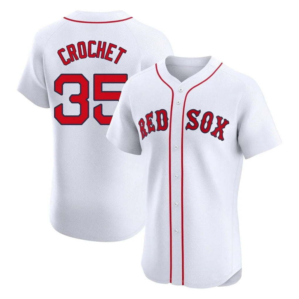 Blandc B.Red Sox #35 Garrett Crochet Player White Limited Elite Home Game Stitched Jerseys