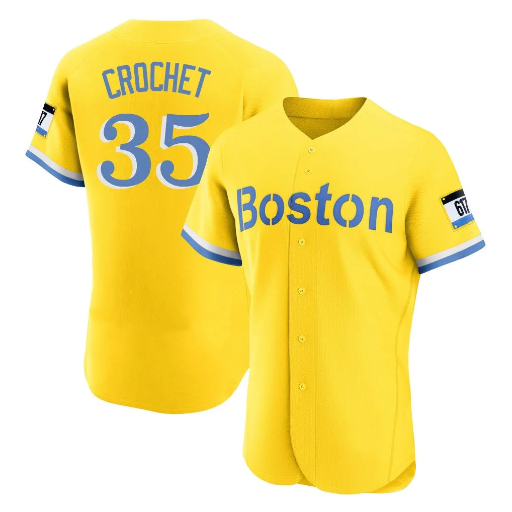 Blandc B.Red Sox #35 Garrett Crochet Player Yellow Limited Elite Home Game Stitched Jerseys