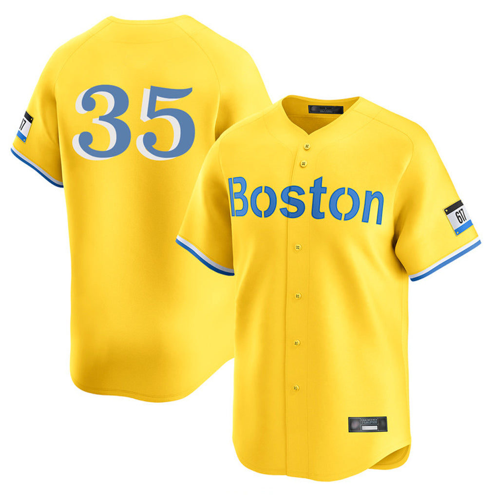 Blandc B.Red Sox #35 Garrett Crochet Player Yellow Limited Home Game Stitched Jerseys
