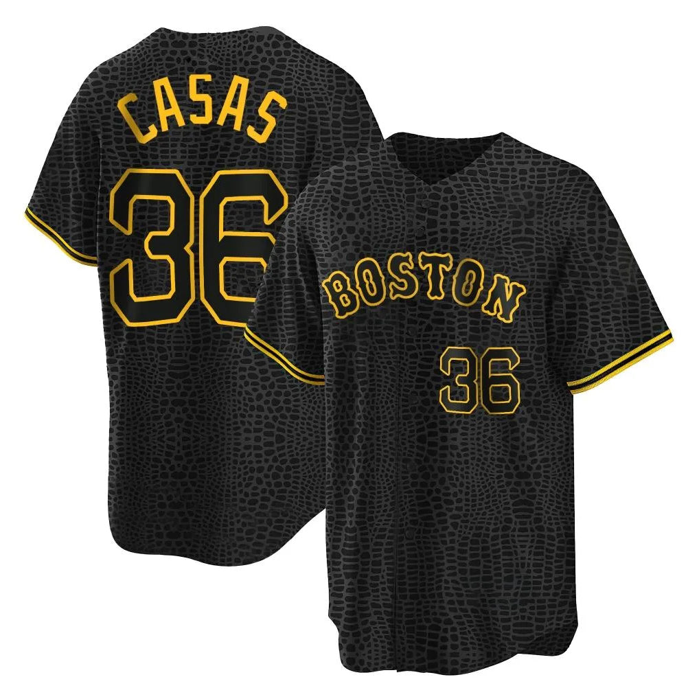Blandc B.Red Sox #36 Triston Casas Player Black Snake Skin City Home Game Stitched Jerseys